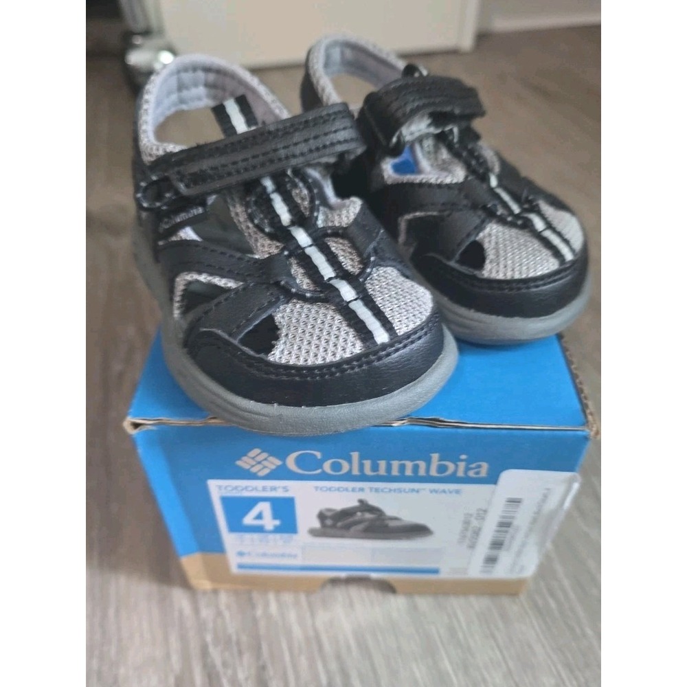 Columbia Boys Toddler Techsun Sandals Size 4 Black Steam New